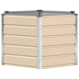 Macetas y Jardineras de Acero Color Marfil de 129 x 129 x 75 cm, Elegante Jardinera para Uso en Interiores/Exteriores - Product Image 2