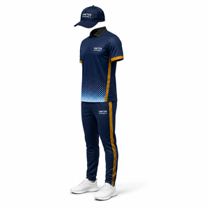 ชุดวอร์มคริกเก็ตไล่เฉดสีสำหรับผู้ชาย เสื้อโปโล กางเกงจ็อกเกอร์ หมวก ชุดแห้งเร็ว ชุดทีม ชุดยูนิฟอร์มแบบกำหนดเอง - Product Image 2