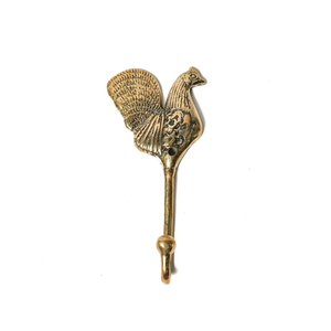 Gancho de pared de lujo con flor esmaltada blanca, gancho decorativo floral de metal dorado vintage, colgador individual de metal personalizado para baño - Product Image 3