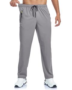 Custom Wholesale Men Midweight Wide Leg Fit Breathable Canvas Fabric Elastic Waist Drawstring Casual Sports <b>Trousers</b> 100% Cotton - Product Image 3