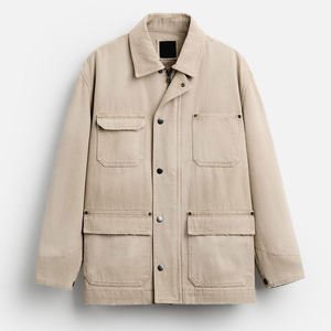 Veste en toile 100% coton pour homme, style streetwear, pour l'hiver et l'automne, veste d'extérieur à capuche, service OEM disponible - Product Image 6