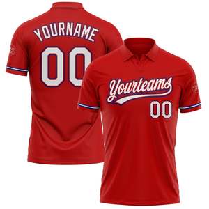 Camiseta Polo Roja Personalizada para Hombre, Manga Corta, Impresión por Transferencia de Calor, Tejido de Punto Transpirable, Estilo Casual con Logotipo en la Parte Delantera - Product Image 2