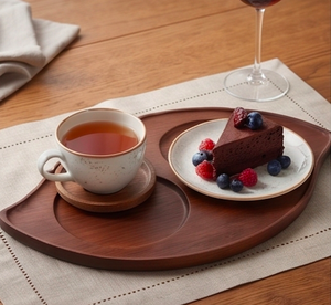 Plateau en bois fait main, forme irrégulière, style Wabi Sabi, assiettes et plats, assiette plate, design en bois naturel pour la cuisine - Product Image 5