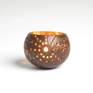 Hand Carved <b>Coconut</b> Shell Tea Light Lantern <b>Coconut</b> <b>Candle</b> Holder for Table Decor & Gift from Vietnam Factory - Product Image 2