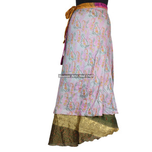 Boho New Gypsy Hippie Boho Indian Retro Paisley Silk Casual <b>Wrap</b> Recycled Silk Saris Sarongs <b>Skirts</b> Flex-<b>wraps</b> <b>Skirts</b> Online - Product Image 2