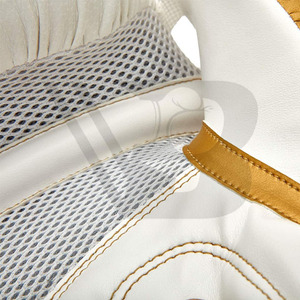 Guantes de Boxeo Blancos de Cuero Genuino con Cordones, Diseño de Logotipo Personalizado, Precio Razonable al por Mayor, Guantes Unisex para Adultos - Product Image 3