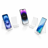 Support de téléphone portable et tablette moderne en acrylique transparent léger, présentoir de bureau transparent avec support universel