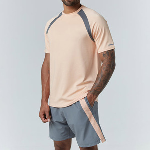 Summer Men's 2-Piece Casual Sports Set Short Sleeve T-Shirt Cargo Shorts 100% Cotton Knitted Breathable Quick-Dry Custom - Product Image 3