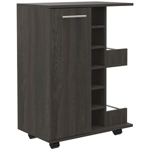 Carrello Bar Tennessee Six-Cubbies con Mobile Singolo e Due Ripiani per Conservazione Liquori - Product Image 2