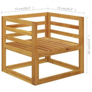 Sedia in Legno Massello di Acacia, Poltrona Resistente per Uso in Giardino - Product Image 6