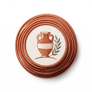 Custom Patch Brand Supplier Diamond <b>Wheat</b> Stalk Pitcher Vase Badge Beige Twill Off White Edge Iron On Applique - Product Image 2