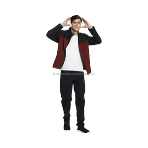 Ensemble de survêtement de sport d'hiver pour homme en polyester de haute qualité, coupe ajustée, veste de jogging unie, pantalon de jogging d'hiver - Product Image 6