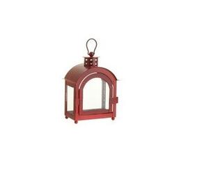 Home Decorative Metal & Glass a Dome-Shaped Top with a Carrying Handle <b>Candle</b> Lantern Matt <b>Red</b> Finished for Home Decoration - Product Image 2