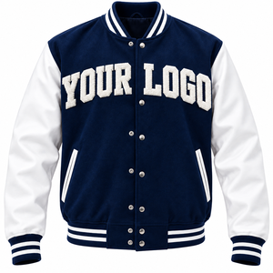 Chaqueta Varsity Personalizada de Estilo Europeo Premium, Roja y Blanca, con Logotipo Bordado en Chenilla de Lana, Informal de Invierno, con Logotipo Frontal - Product Image 3