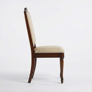 Chaise de salle à manger traditionnelle en bois rembourrée avec revêtement en microfibre, design antique, pieds en bois massif, mobilier de salle à manger pour la maison - Product Image 2