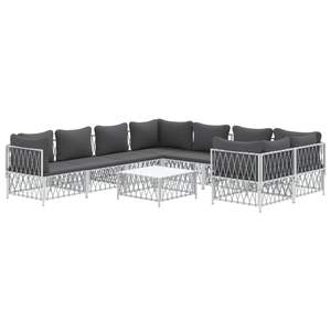 Conjunto de Muebles de Jardín de Tela Tejida Blanca con Estructura de Acero con Recubrimiento en Polvo y Textilene - Product Image 3