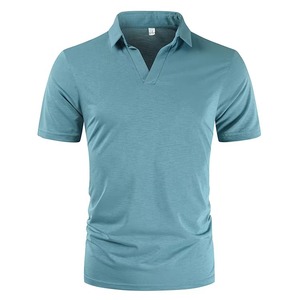 Chemise polo OEM & ODM à manches courtes, en coton coloré uni, chemises polo personnalisées avec logo - Product Image 5