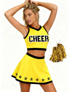 Tenues de cheerleading pour équipes adultes et filles, sans manches, personnalisables, 100 % polyester, pour événements sportifs - Product Image 1