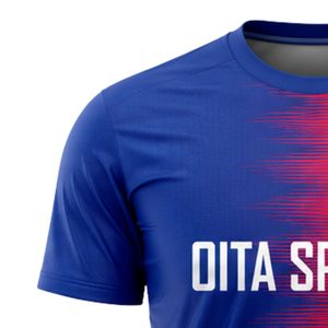 Maillot de football sublimé rouge et bleu pour homme, tenue de sport à manches courtes pour équipe, uniforme de compétition, entraînement en extérieur - Product Image 4