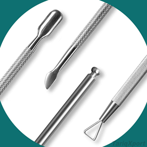 Empujador de cutículas de acero inoxidable de doble punta, juego de herramientas para manicura y cuidado de cutículas. - Product Image 5