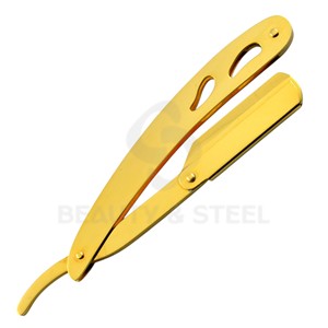 -Professional Straight Edge Barber <b>Razor</b> with Electric Blue Ventilated Handle and Secure Double-Edge Blade Locking System - Product Image 4