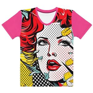 T-shirt unisexe à manches courtes et col rond, imprimé pop art, entièrement imprimé, 100% coton respirant, toutes saisons, coupe classique, OEM/ODM personnalisé - Product Image 1
