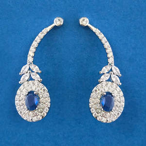 Último Modelo en Línea, Pendientes de Diamantes Americanos de Calidad de Exportación con Baño de Rodio 443898 - Product Image 2