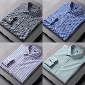 Chemise à manches longues boutonnée en coton Oxford 100% pour homme, à rayures, OEM ODM, lavage enzymatique, style business décontracté, à carreaux, vente en gros - Product Image 3