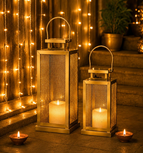 Lanterne décorative et porte-bougie pour décoration intérieure et extérieure, style vintage, support de bougie pour la maison et le jardin - Product Image 2