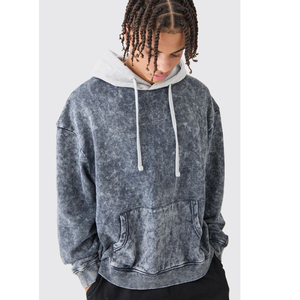 Unisex Oversized Fleece Hooded <b>Sweatshirt</b> Stone Washed Casual Winter Breathable Loose Fit Cotton Woven Vintage 3D <b>Embroidery</b> - Product Image 4