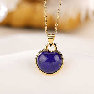 S925 เงินสเตอร์ลิงชุบทองรูปหัวใจแบบฝังขอบประดับโซ่ชุดสร้อยคอเรียบง่ายสง่างามแฟชั่นสไตล์เรโทร - Product Image 1