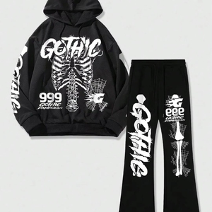 Conjunto de Chándal para Hombre 100% Algodón con Logotipo Personalizado OEM – Sudadera con Capucha Oversize Transpirable de Alta Calidad con Lavado Ácido y Estampado Urbano para Invierno - Product Image 1