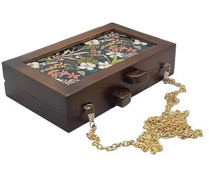 Pochette en bois faite à la main, économique, pour femme, idéale pour les soirées, les mariages, les occasions festives et décontractées - Product Image 6