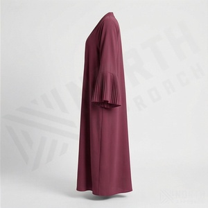 2025 OEM Kimono Abaya pour femmes musulmanes, en tissu polyester épais, doux et très extensible, col en V, manches longues, pour fêtes, Ramadan, mariages - Product Image 3