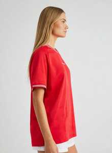 Women Red Fleece Full Sleeve Hooded <b>Top</b> <b>and</b> <b>White</b> Shorts Winter Sporty Breathable Three Piece Set - Product Image 2