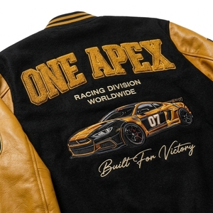 Premium Black Gold <b>Racing</b> <b>Jacket</b> Custom Letterman <b>Jacket</b> Motorsport Streetwear Bomber <b>Jacket</b> - Product Image 4