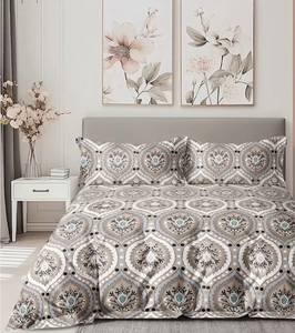 Premium 3-Piece Queen Size Microfiber <b>Printed</b> Bedding Set 400TC Soft Touch <b>Sheet</b> 2 Pillow Covers Fade Wrinkle Hospital - Product Image 1