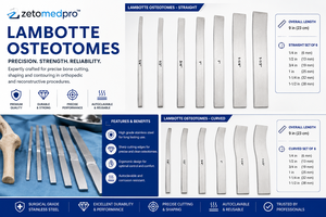 LAMBOTTE Osteotomes Droits et Courbés, Lot de 6 ZETOMEDPRO - Product Image 6