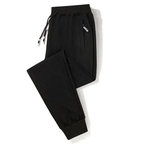 Heavy Duty Brushed Fleece <b>Men</b> Thick Fabric Cuffed <b>Jogger</b> Bottoms Back Patch Pocket Unit - Product Image 1