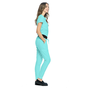 Wholesale Women's Scrub <b>Sets</b> For Hospital Elastic Waistband V-Neck <b>Doctors</b> Uniforms Breathable Quick Dry OEM Nursing Suits - Product Image 4