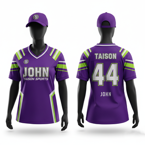 Maillot de football américain pour femmes en polyester premium 180 GSM avec panneaux rayés orange, noir et blanc, logo personnalisé par sublimation - Product Image 4