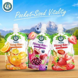 VINUT TRUST <b>Red</b> Ginseng Drink Orange Juice Box of 10 Bags 100ml Each Vitamin C B12 - Product Image 5