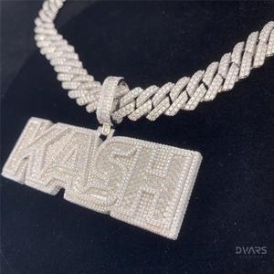 Pendentif de luxe en moissanite VVS, style hip-hop, avec initiale, logo, breloques personnalisées en argent 925 plaqué or - Product Image 4