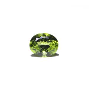 Loose 5.8 Carat Emerald Cut Peridot Gemstone-Faceted Oval Shape for Fine Jewelry - Product Image 1