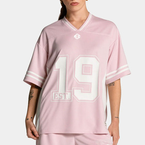 Camiseta de Fútbol Americano Transpirable para Mujer, Ligera, de Malla, con Cuello en V, Impresión de Número Personalizada, Corte Holgado, Marca Privada OEM, Ropa Deportiva USA - Product Image 2