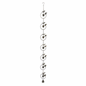 Chaîne de pluie en métal artisanale avec coupelles en cuivre pour une décoration authentique de jardin aquatique de style japonais, installation murale pour balcon - Product Image 5