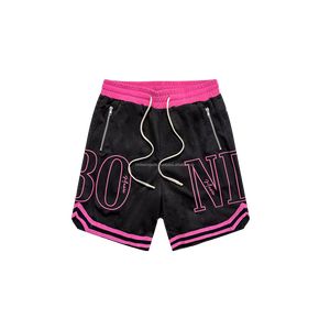 Shorts de basketball vintage pour hommes avec broderie personnalisée en twill, double couche en mesh de 5 pouces, style streetwear - Product Image 6