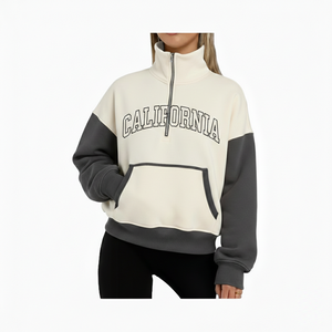 Sudadera de cuello alto oversize de manga larga con media cremallera y parte delantera de felpa, nuevo diseño para mujer, estilo Sigma Nu, cómoda y moderna para un look urbano. - Product Image 3