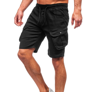 Shorts cargo mi-longs pour hommes, taille élastique, grande taille, décontractés, en satin tricoté respirant, polyester/coton, pour le travail en extérieur, motif uni - Product Image 6