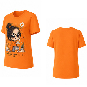 T-shirt à imprimé graphique pour femmes, chemise personnalisée imprimée, coton doux, col rond, streetwear décontracté, haut pour l'été, fitness, vêtements de tous les jours - Product Image 4